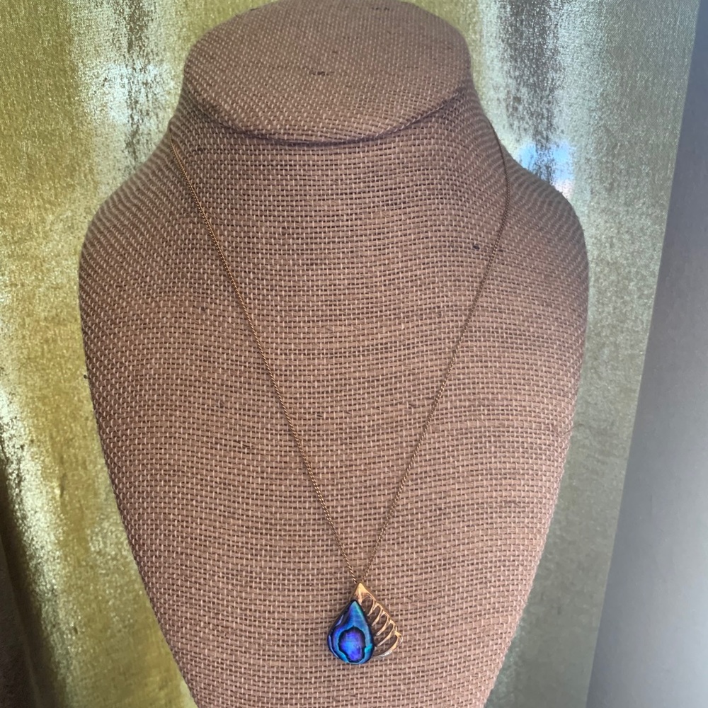 Abalone Shell Gold Necklace - Picture 2 of 5